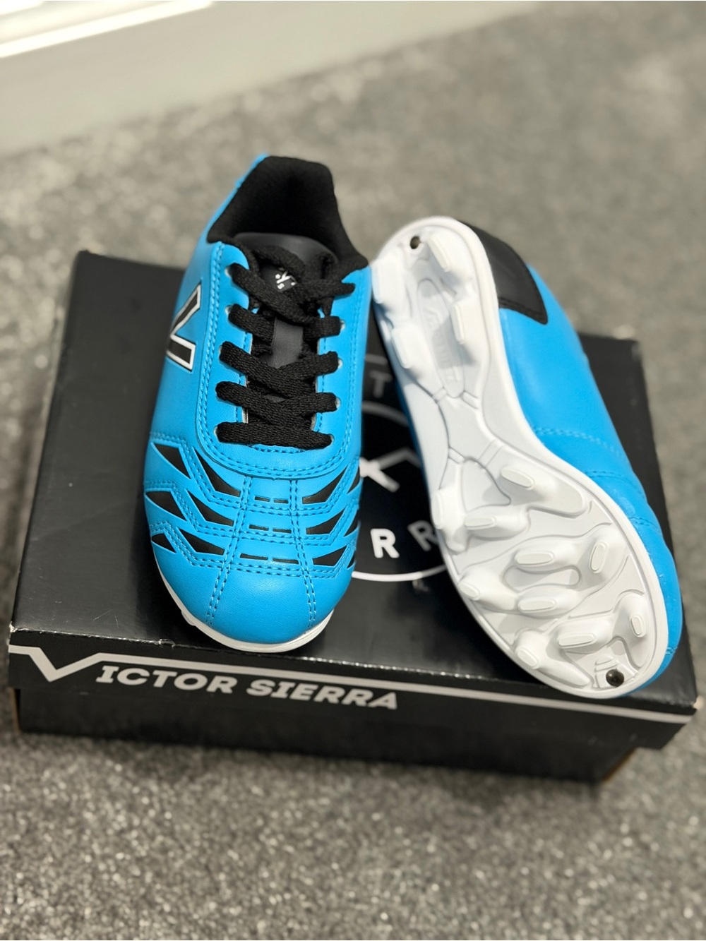 Victor Sierra Blue Kids Soccer Cleats - Lace-Up